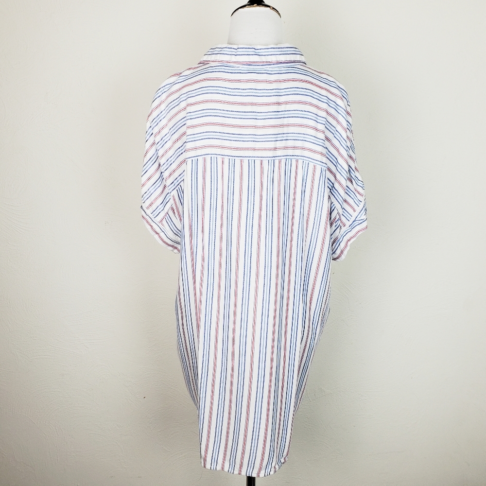 Beachlunchlounge Top Shirt Striped Boho Beach Summer Spring Coastal Neutral - Picture 5 of 10